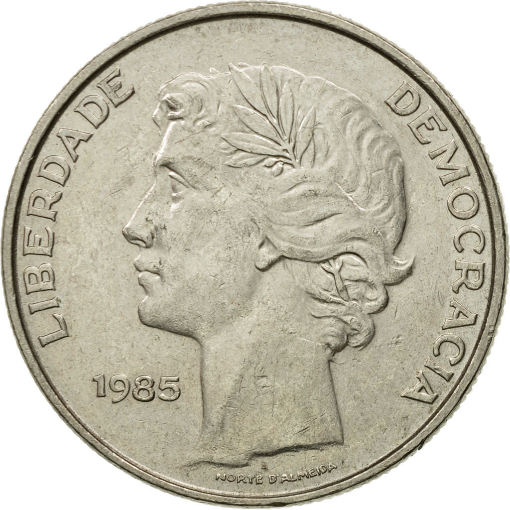 Coin, Portugal, 25 Escudos, 1985, EF(40-45), Copper-nickel, KM:607a