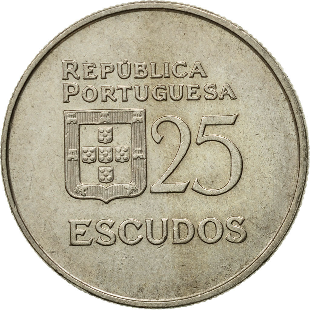 Coin, Portugal, 25 Escudos, 1985, EF(40-45), Copper-nickel, KM:607a