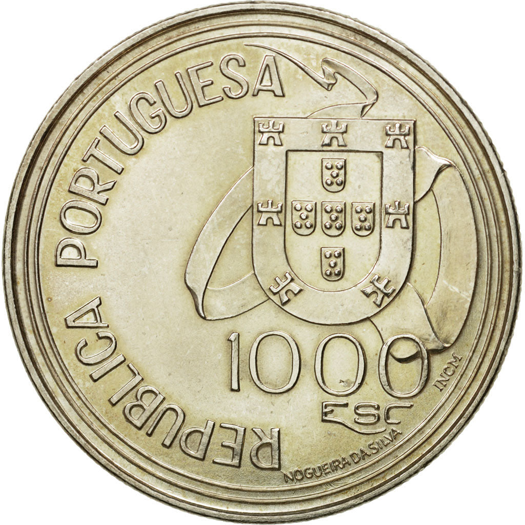 Coin, Portugal, 1000 Escudos, 1994, Lisbon, MS(63), Silver, KM:675