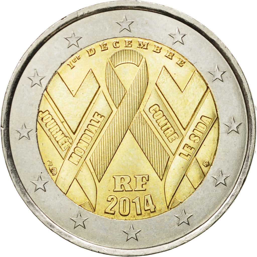 Francia, 2 Euro, Sida, 2014, SC, Bimetálico