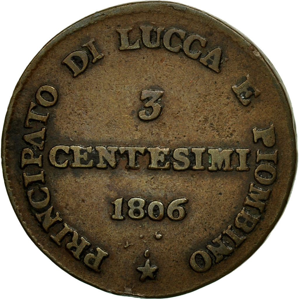 Principality of Lucca and Piombino, Felix and Elisa, 3 Centesimi, 1806, Firenze