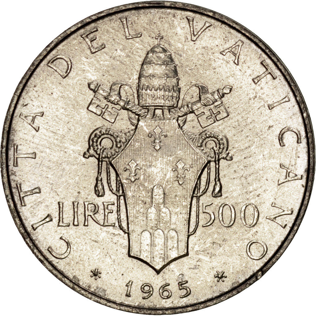 Moneta, CITTÀ DEL VATICANO, Paul VI, 500 Lire, 1965, SPL, Argento, KM:83.2