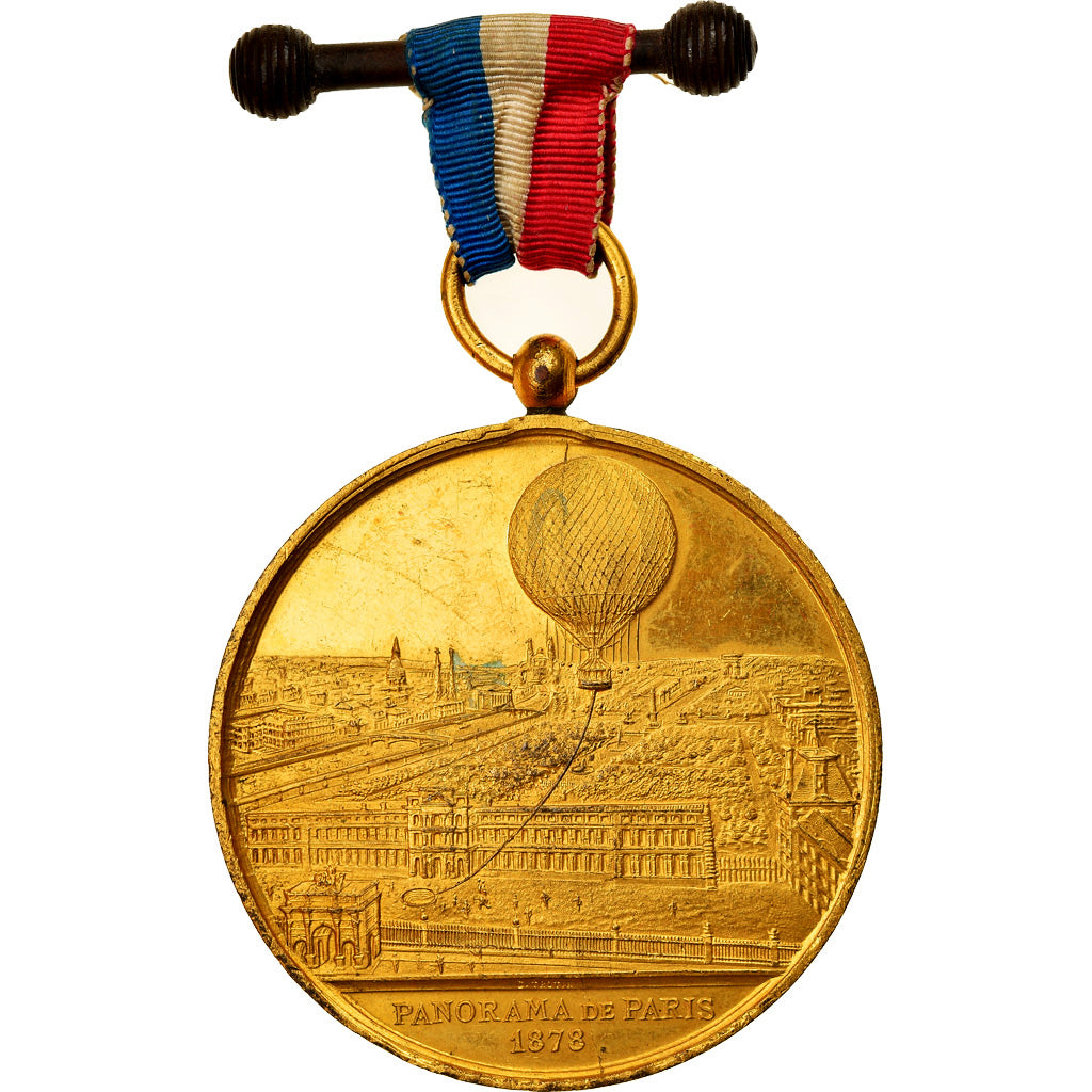 France, Medal, Ascension en Ballon Captif à Vapeur, Panorama de Paris, 1878