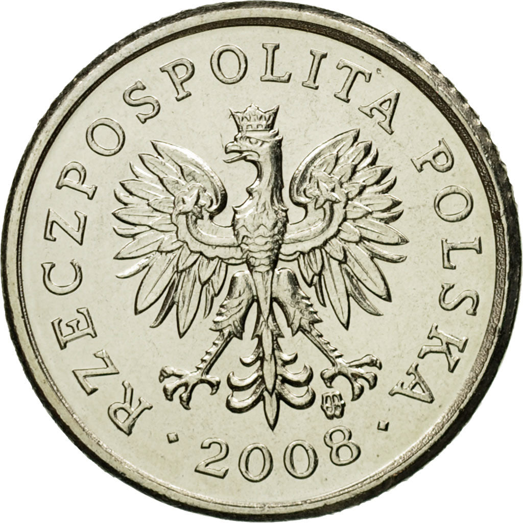 Coin, Poland, 10 Groszy, 2008, Warsaw, MS(65-70), Copper-nickel, KM:279