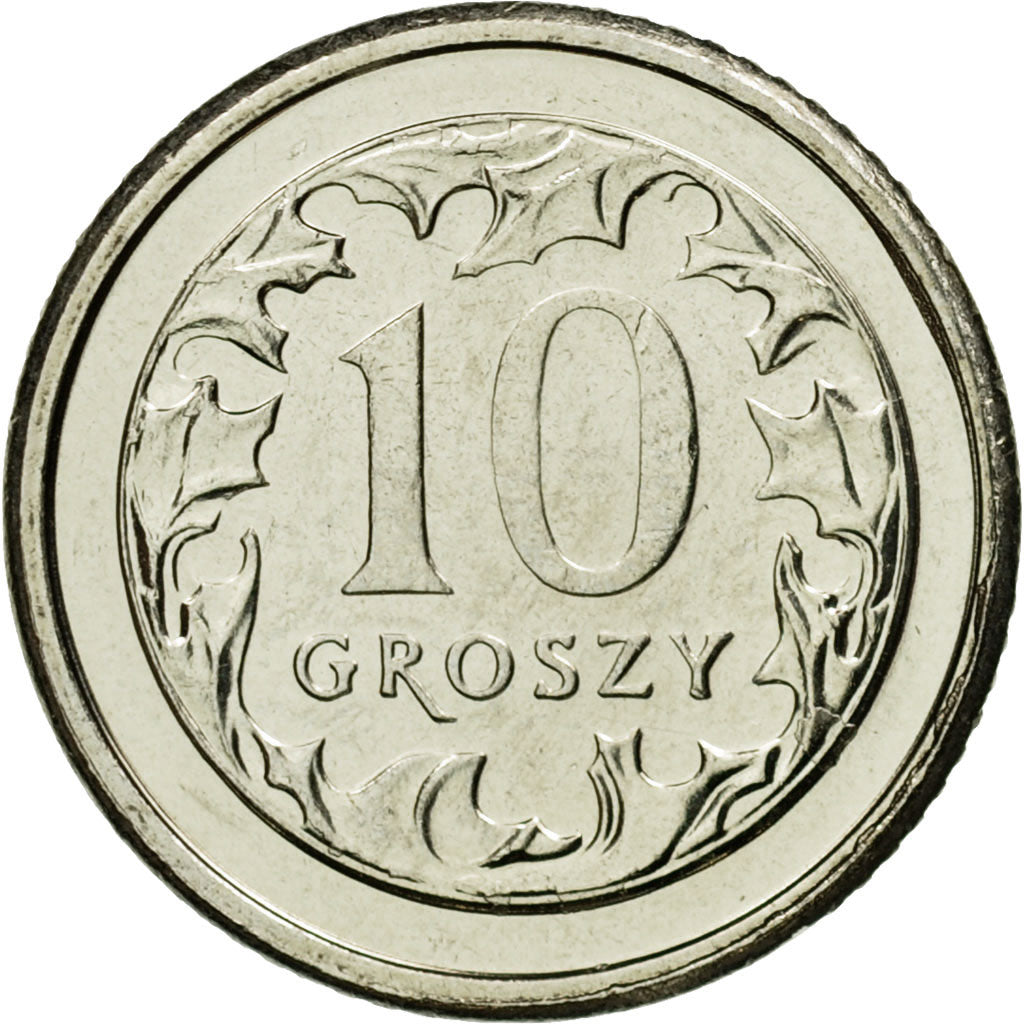 Coin, Poland, 10 Groszy, 2008, Warsaw, MS(65-70), Copper-nickel, KM:279