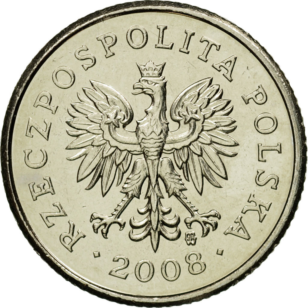 Coin, Poland, 20 Groszy, 2008, Warsaw, MS(65-70), Copper-nickel, KM:280