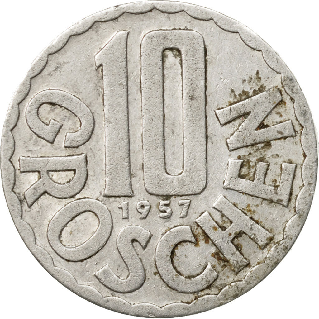 Münze, Österreich, 10 Groschen, 1957, Vienna, SS, Aluminium, KM:2878