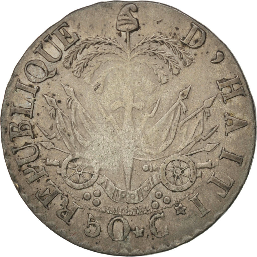 Coin, Haiti, 50 Centimes, 1831, EF(40-45), Silver, KM:20