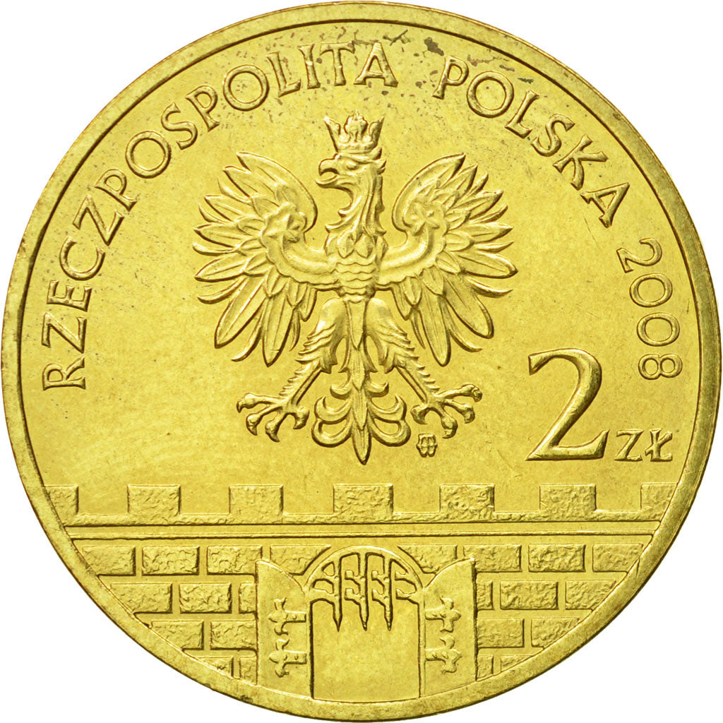 Coin, Poland, 2 Zlote, 2008, Warsaw, MS(63), Brass, KM:663