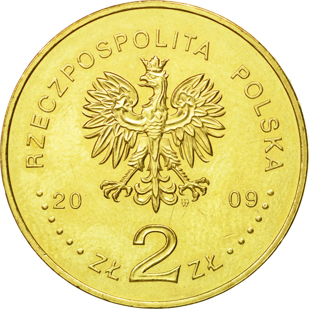 Coin, Poland, 2 Zlote, 2009, Warsaw, MS(63), Brass, KM:684