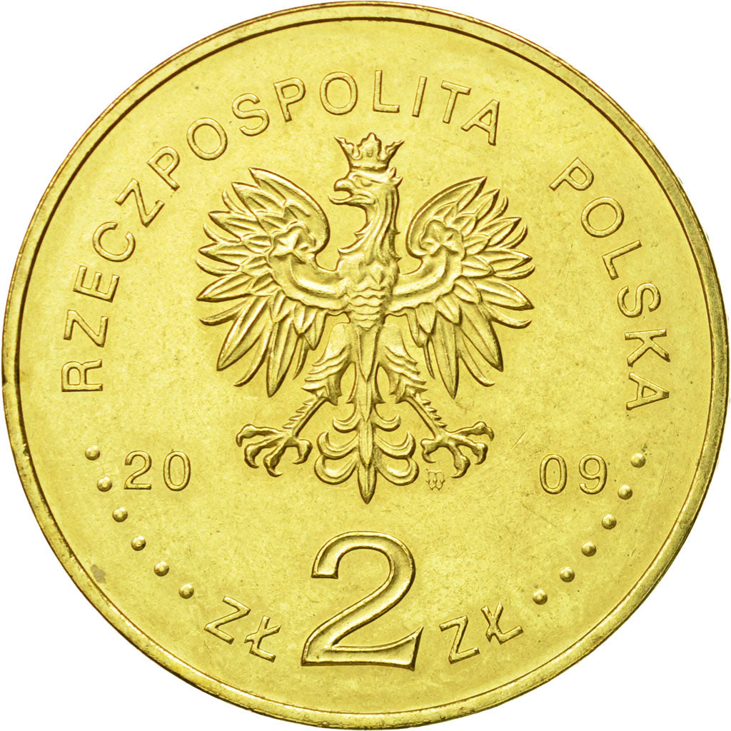 Coin, Poland, 2 Zlote, 2009, Warsaw, MS(63), Brass, KM:697