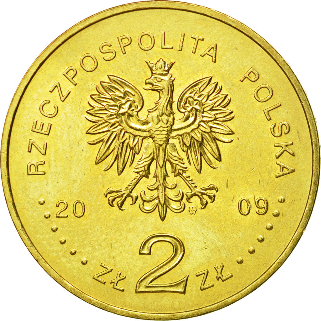 Coin, Poland, 2 Zlote, 2009, Warsaw, MS(63), Brass, KM:709