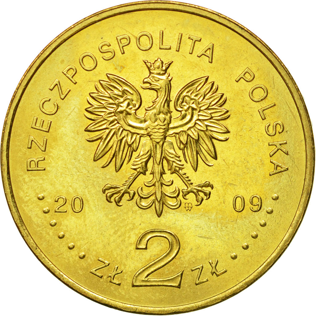 Coin, Poland, 2 Zlote, 2009, Warsaw, MS(63), Brass, KM:710