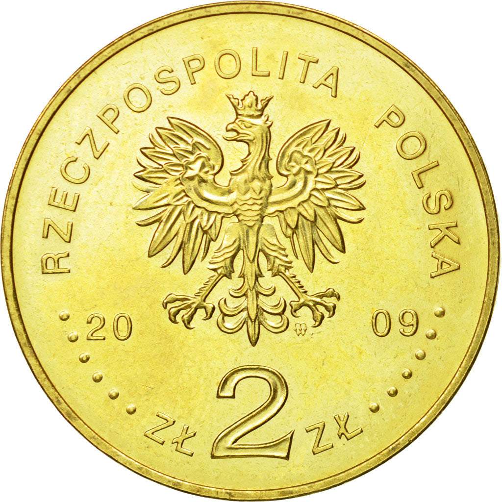 Coin, Poland, 2 Zlote, 2009, Warsaw, MS(63), Brass, KM:711