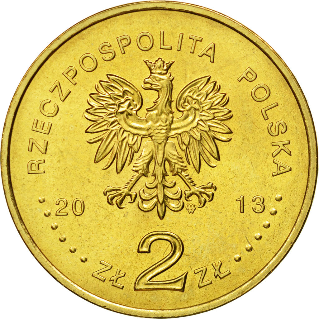 Coin, Poland, 2 Zlotych, 2013, Warsaw, MS(63), Brass, KM:848