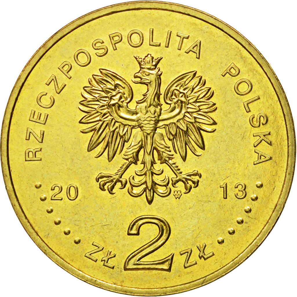 Coin, Poland, 2 Zlotych, 2013, Warsaw, MS(63), Brass, KM:852