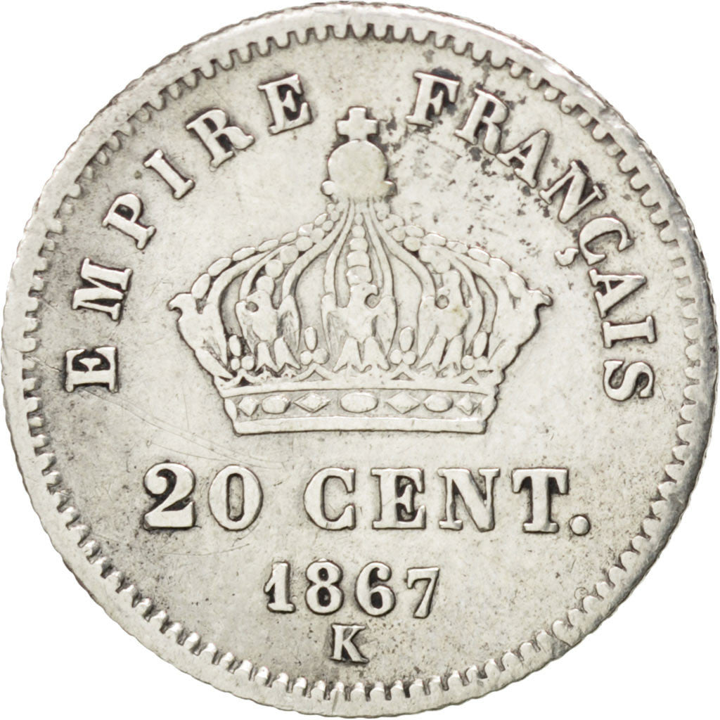 Monnaie, France, Napoleon III, Napoléon III, 20 Centimes, 1867, Bordeaux, TB+