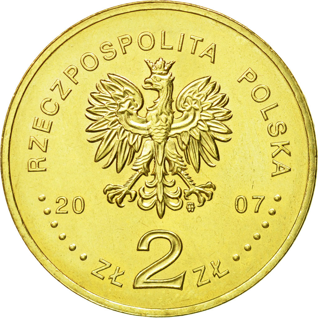 Moneta, Polska, 2 Zlote, 2007, Warsaw, MS(63), Mosiądz, KM:612