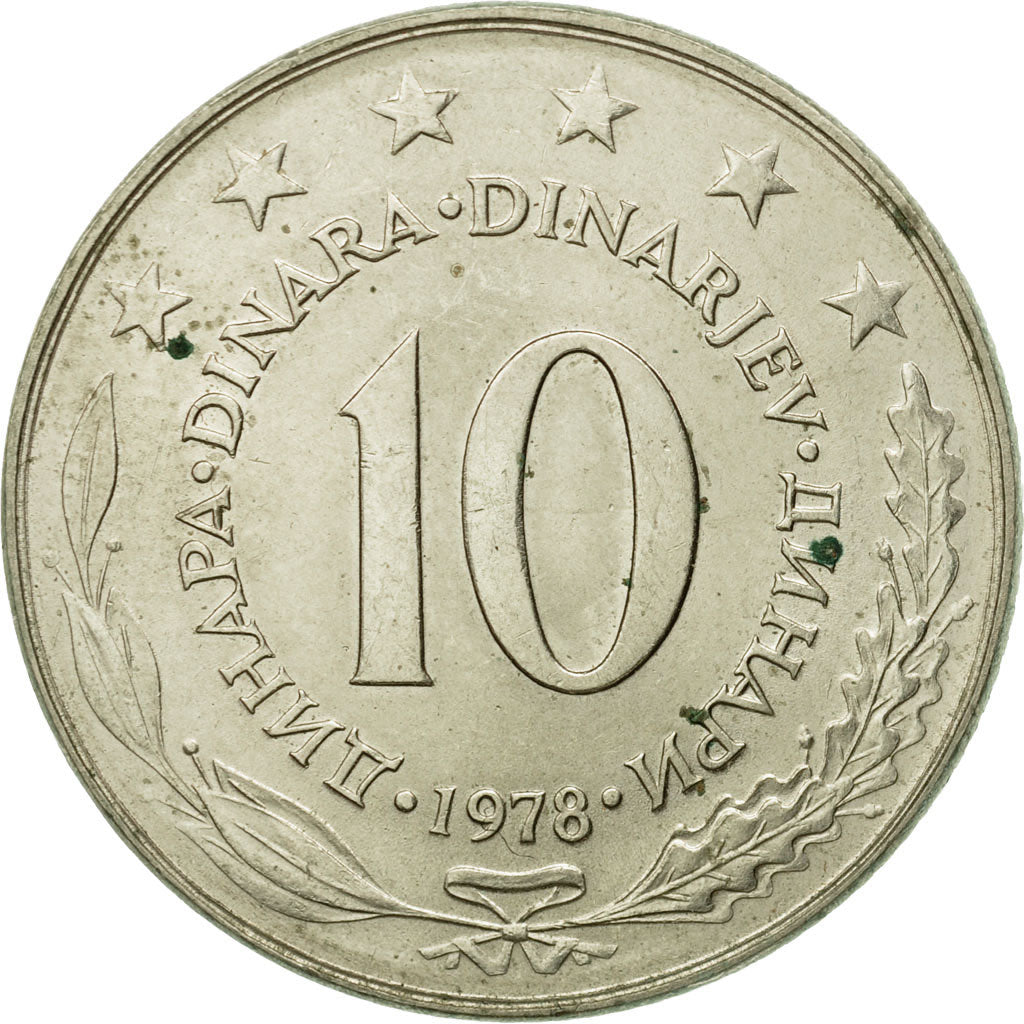 Coin, Yugoslavia, 10 Dinara, 1978, AU(55-58), Copper-nickel, KM:62