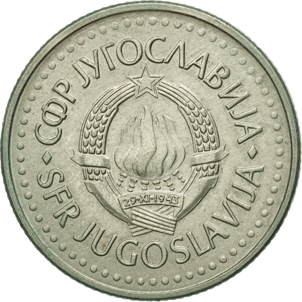 Coin, Yugoslavia, 10 Dinara, 1985, AU(50-53), Copper-nickel, KM:89