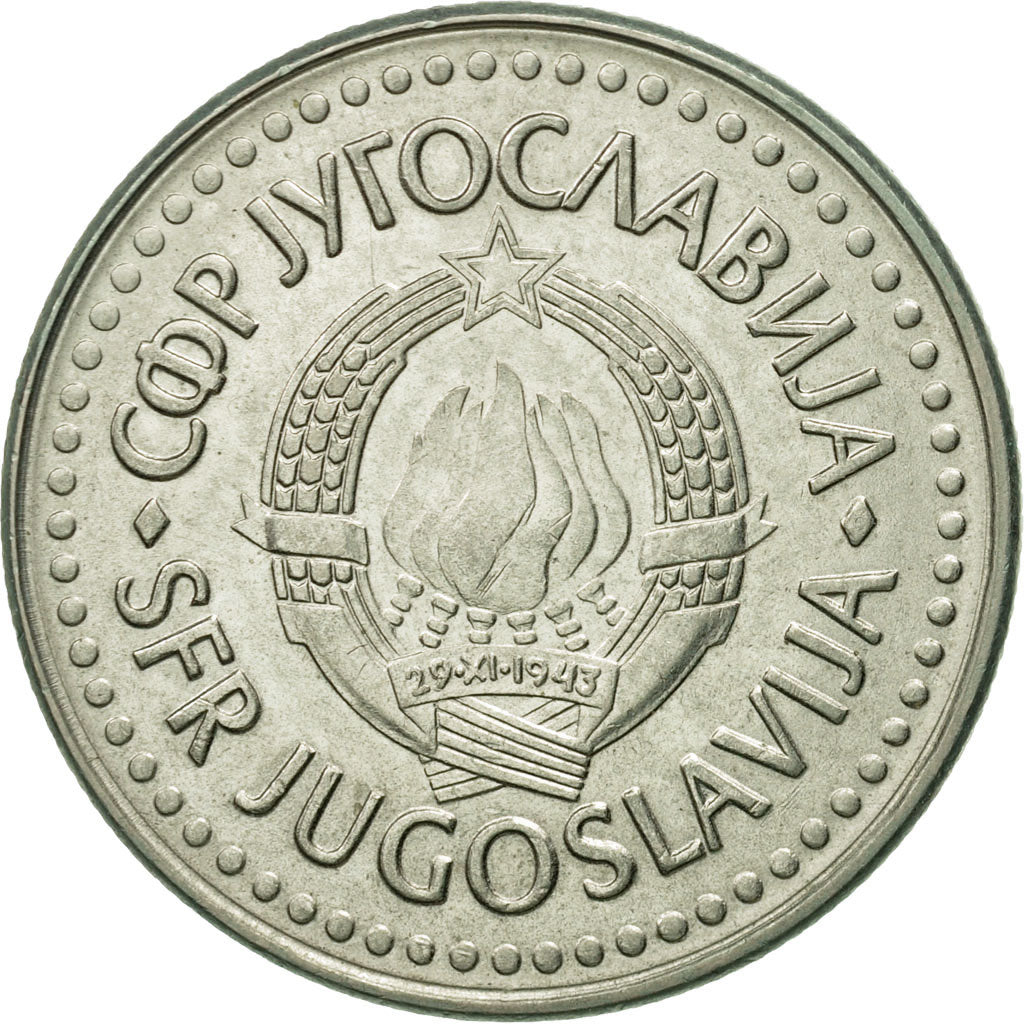 Coin, Yugoslavia, 100 Dinara, 1988, AU(55-58), Copper-Nickel-Zinc, KM:114