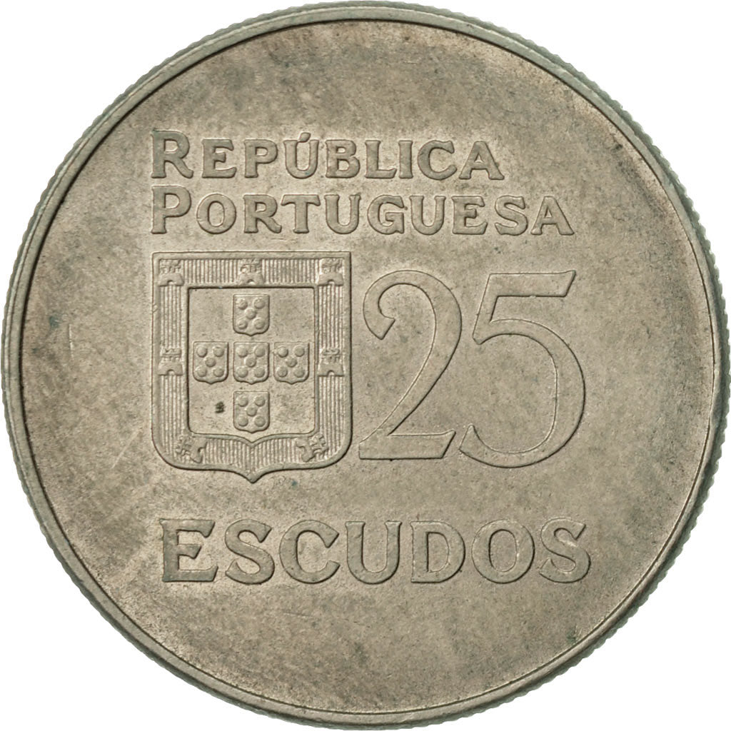 Munten, Portugal, 25 Escudos, 1977, ZF, Copper-nickel, KM:607