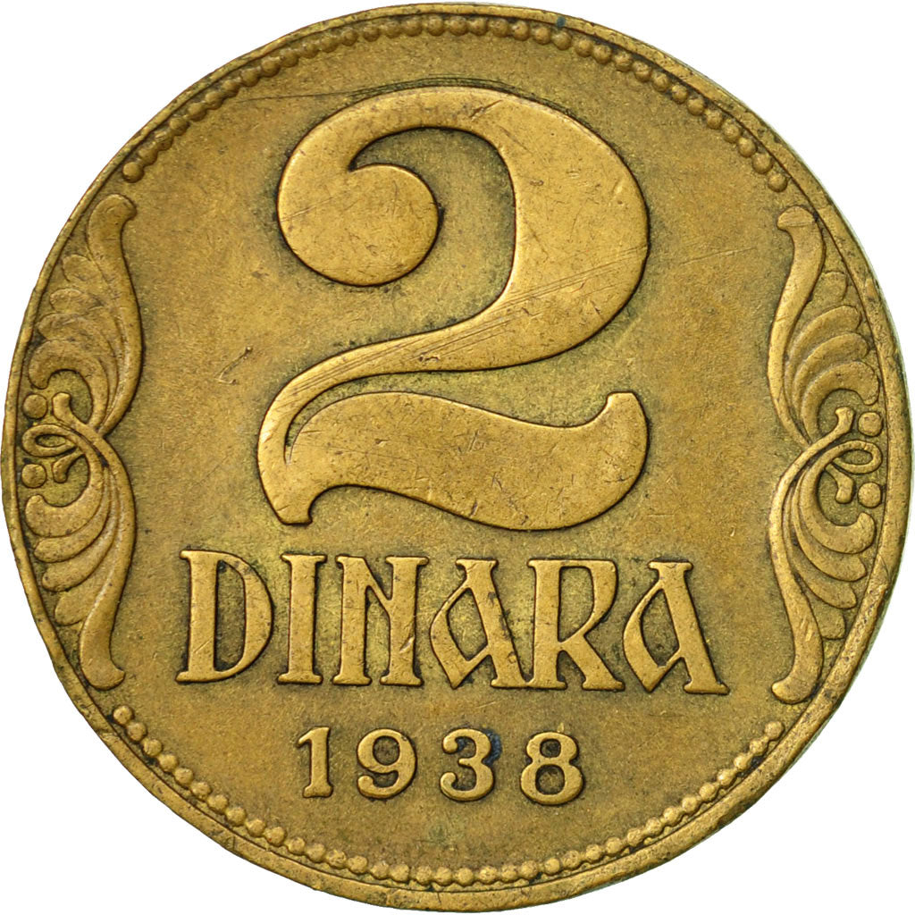 Coin, Yugoslavia, Petar II, 2 Dinara, 1938, EF(40-45), Aluminum-Bronze, KM:20