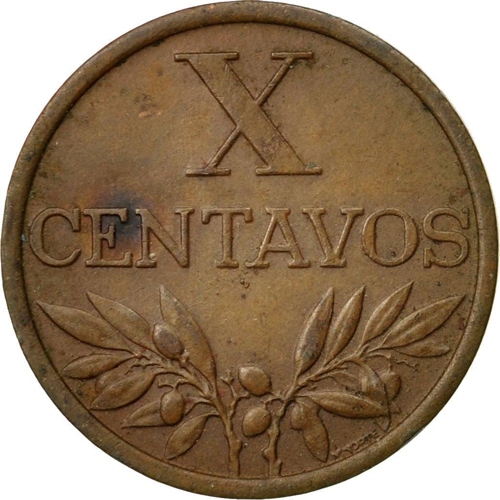 Moneta, Portugal, 10 Centavos, 1963, EF(40-45), Bronze, KM:583