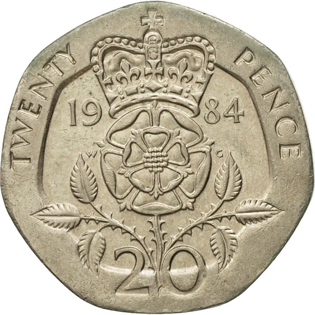 Coin, Great Britain, Elizabeth II, 20 Pence, 1984, EF(40-45), Copper-nickel