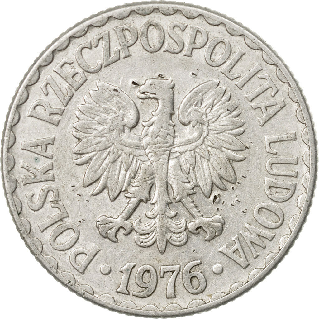 Coin, Poland, Zloty, 1976, Warsaw, EF(40-45), Aluminum, KM:49.1