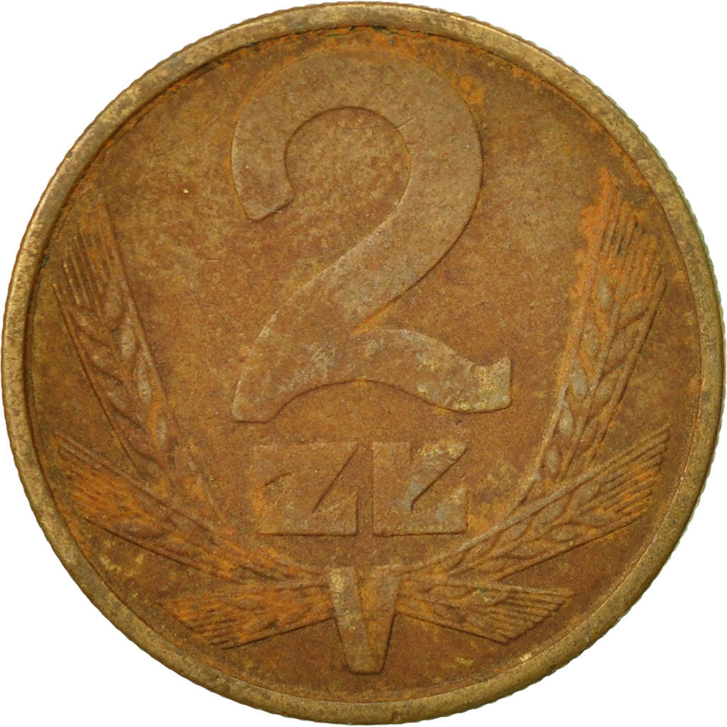 Coin, Poland, 2 Zlote, 1980, Warsaw, EF(40-45), Brass, KM:80.1