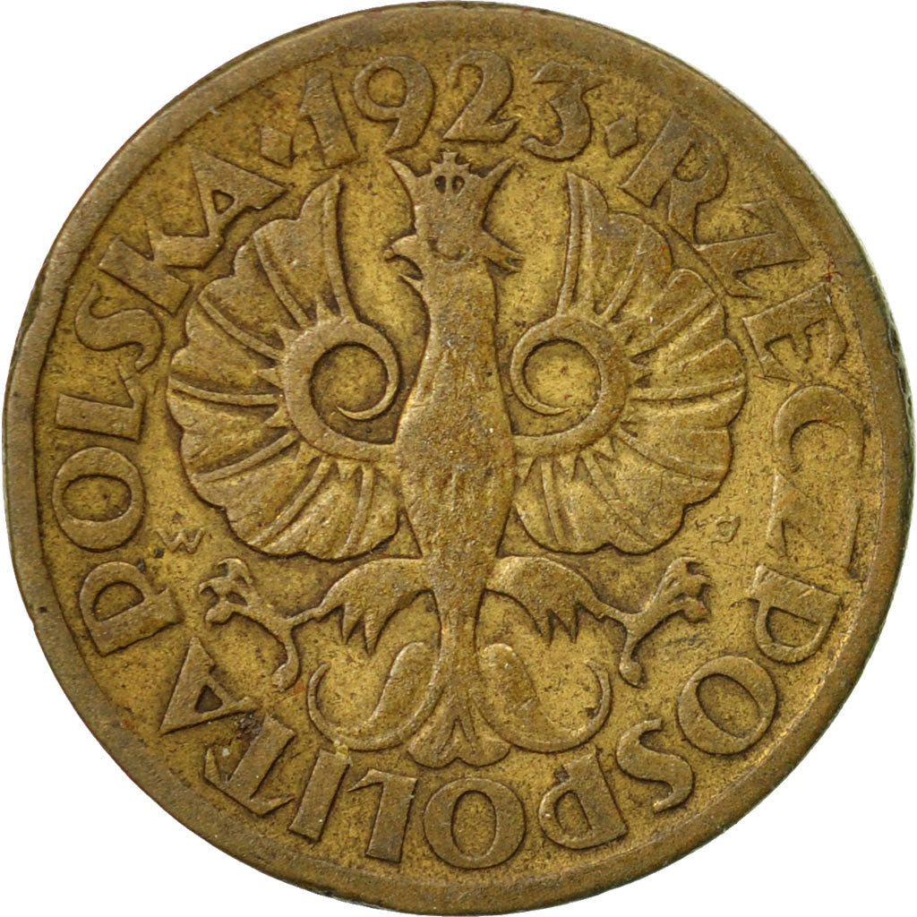 Coin, Poland, 5 Groszy, 1923, Warsaw, EF(40-45), Brass, KM:10