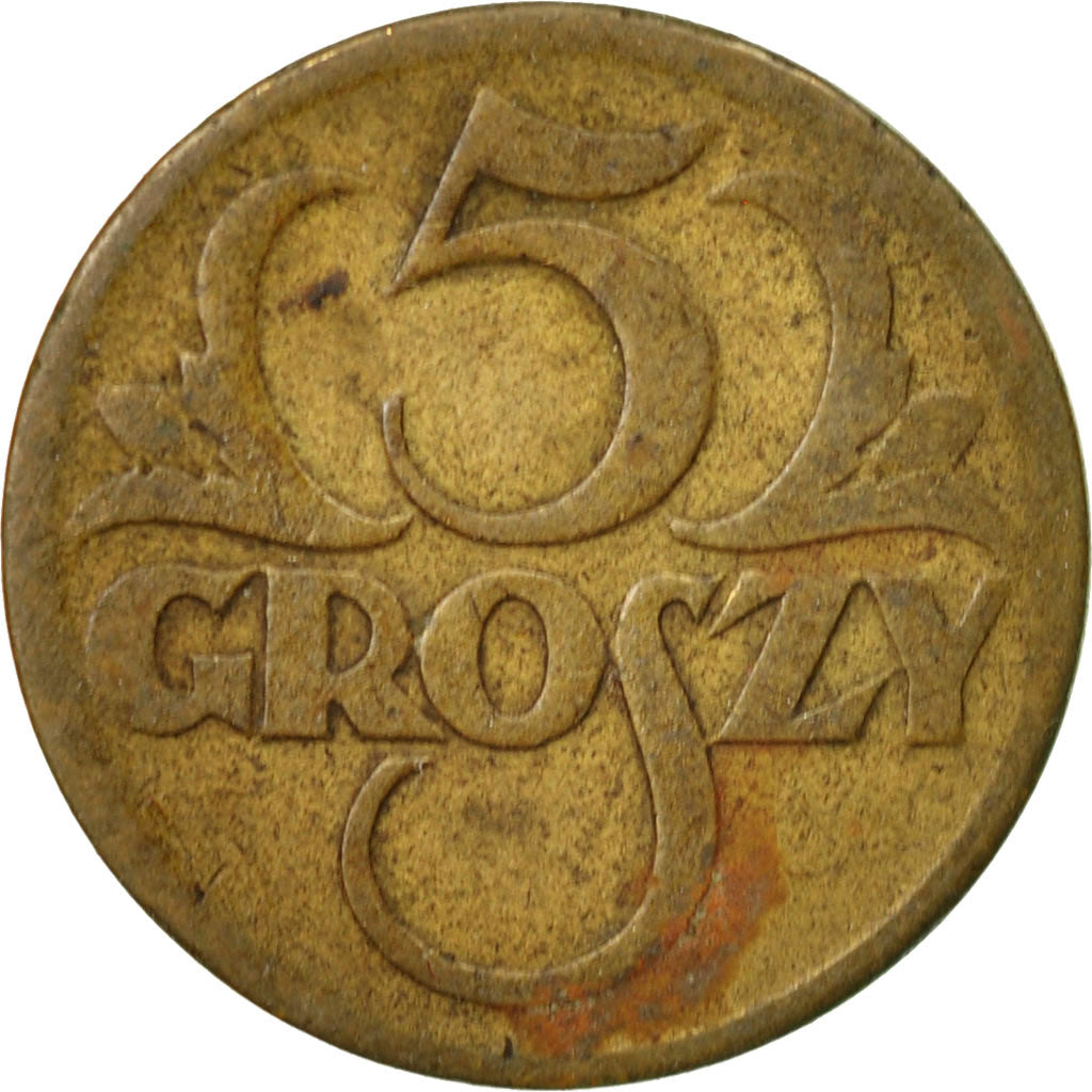 Coin, Poland, 5 Groszy, 1923, Warsaw, EF(40-45), Brass, KM:10