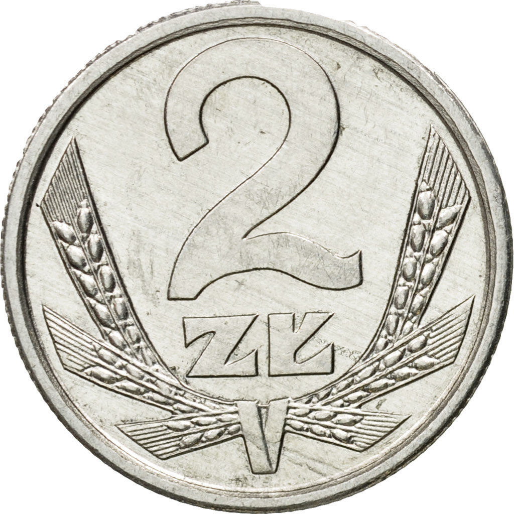 Munten, Polen, 2 Zlote, 1989, Warsaw, ZF+, Aluminium, KM:80.3