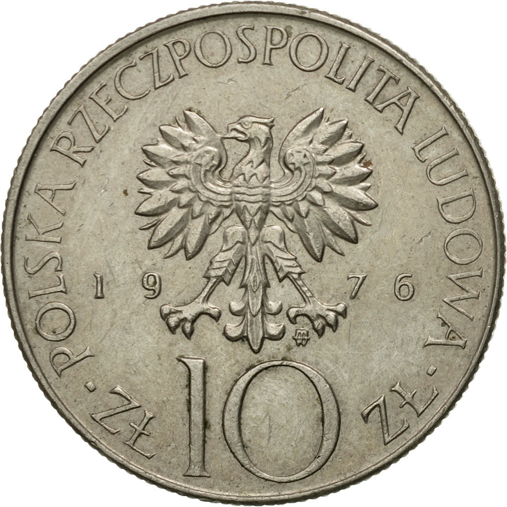 Moneta, Polonia, 10 Zlotych, 1976, Warsaw, BB, Rame-nichel, KM:74