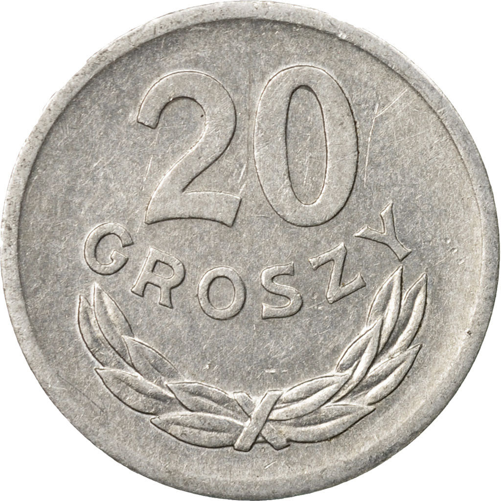 Coin, Poland, 20 Groszy, 1969, Warsaw, EF(40-45), Aluminum, KM:A47