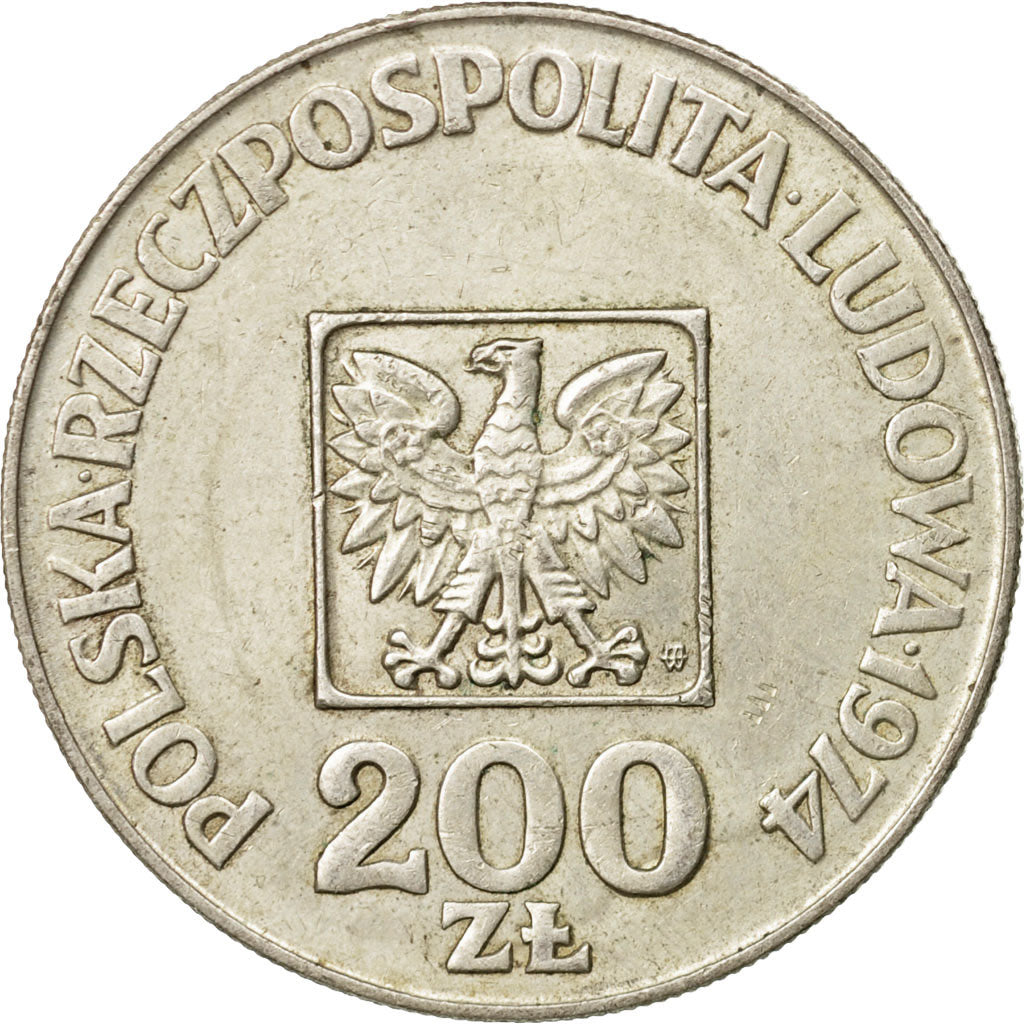Münze, Polen, 200 Zlotych, 1974, Warsaw, SS, Silber, KM:72