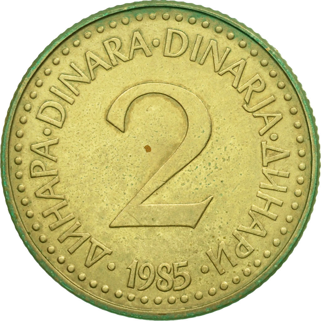 Coin, Yugoslavia, 2 Dinara, 1985, EF(40-45), Nickel-brass, KM:87