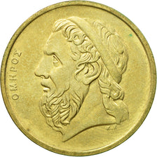 Coin, Greece, 50 Drachmes, 1988, AU(55-58), Aluminum-Bronze, KM:147