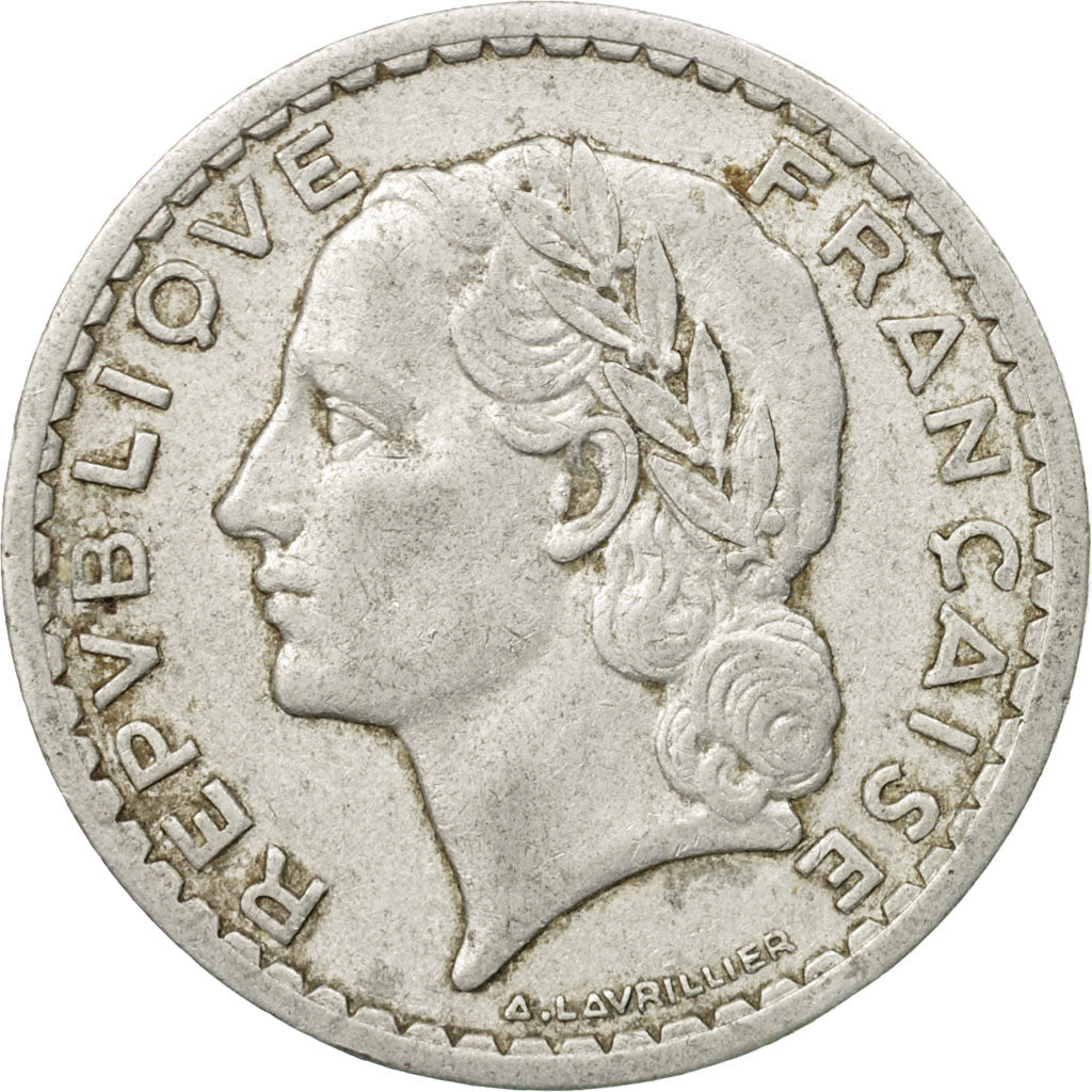 Coin, France, Lavrillier, 5 Francs, 1945, Beaumont - Le Roger, EF(40-45)