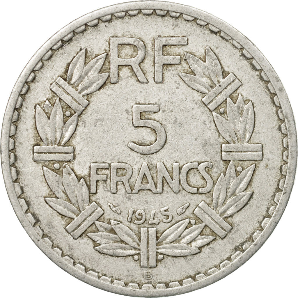 Coin, France, Lavrillier, 5 Francs, 1945, Beaumont - Le Roger, EF(40-45)