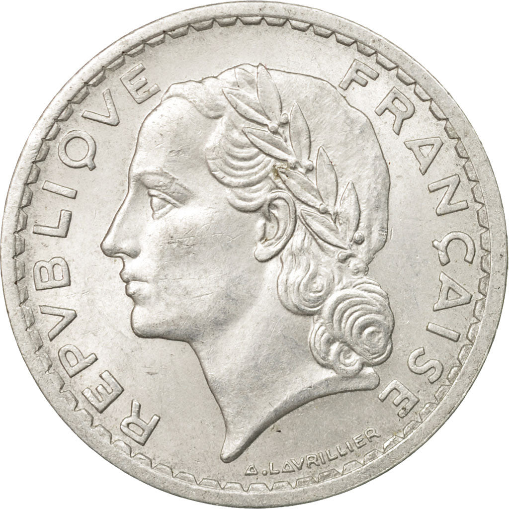 Coin, France, Lavrillier, 5 Francs, 1947, Paris, AU(55-58), Aluminum, KM:888b.1