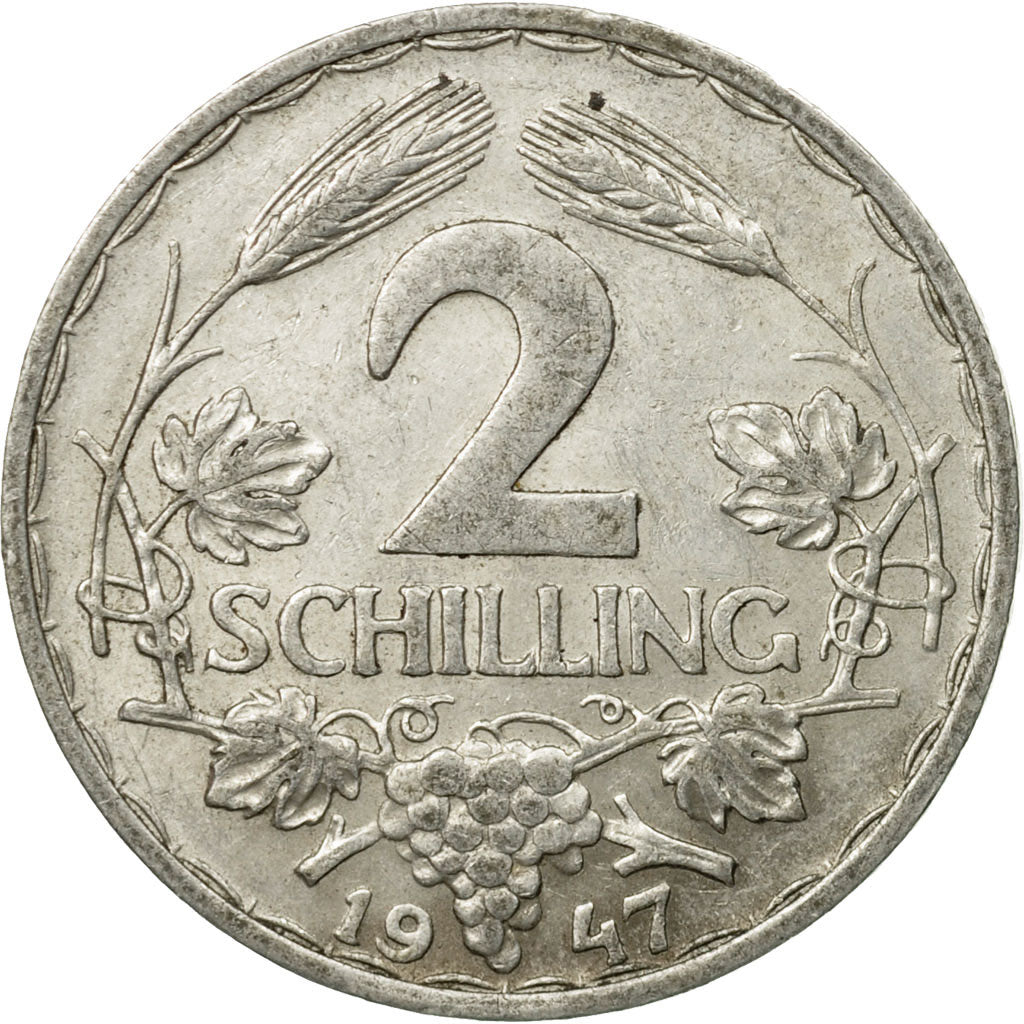 Coin, Austria, 2 Schilling, 1947, EF(40-45), Aluminum, KM:2872