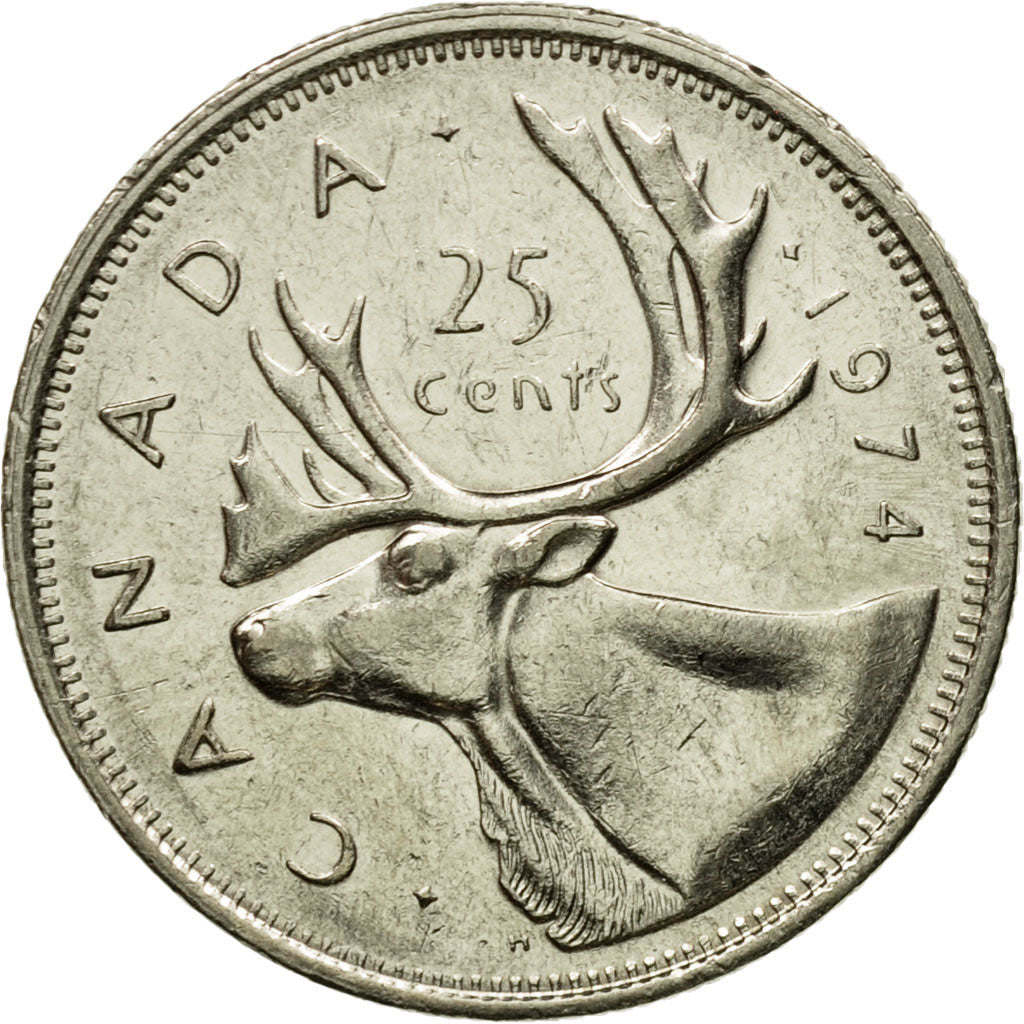 Munten, Canada, Elizabeth II, 25 Cents, 1974, Royal Canadian Mint, Ottawa, ZF+
