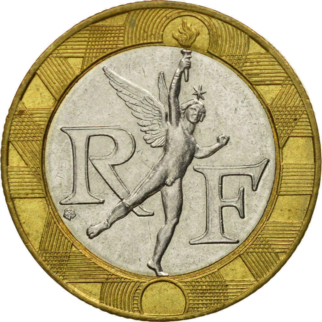 Münze, Frankreich, Génie, 10 Francs, 1991, Paris, SS, Bi-Metallic, KM:964.1