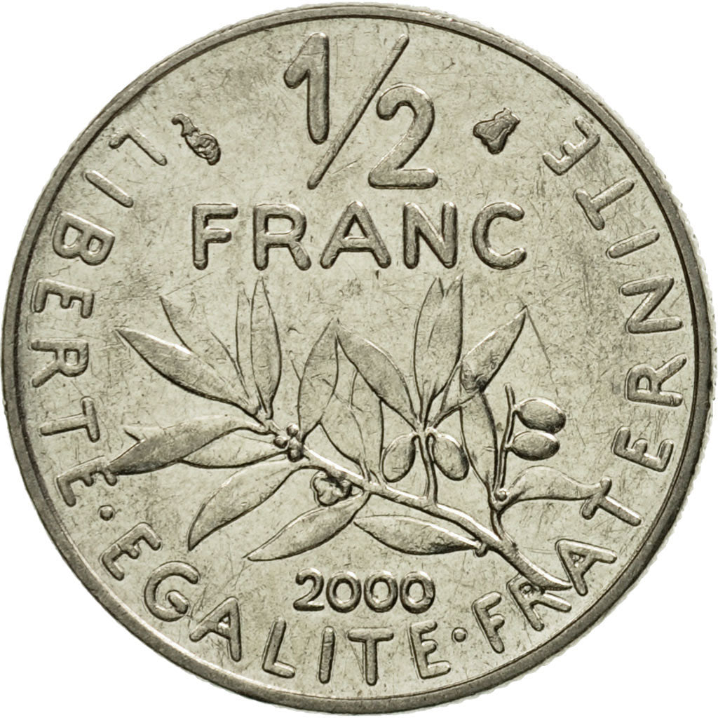 Moneta, Francia, Semeuse, 1/2 Franc, 2000, Paris, BB, Nichel, KM:931.2