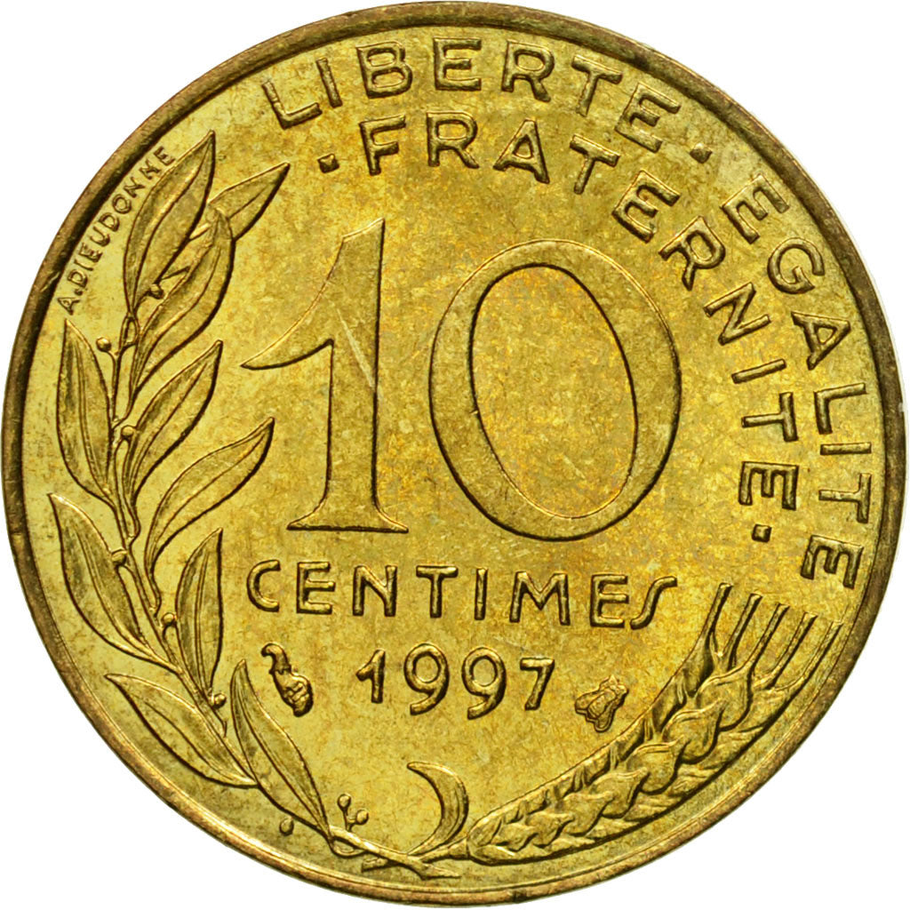 Coin, France, Marianne, 10 Centimes, 1997, Paris, EF(40-45), Aluminum-Bronze