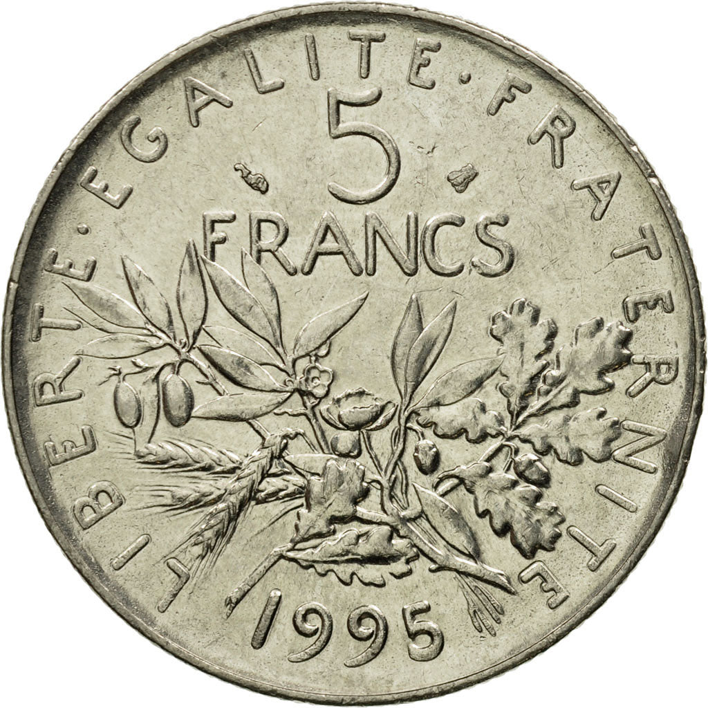 Munten, Frankrijk, Semeuse, 5 Francs, 1995, Paris, ZF, Nickel Clad