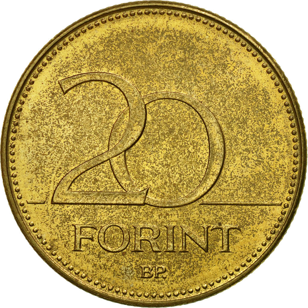 Coin, Hungary, 20 Forint, 1995, Budapest, AU(55-58), Nickel-brass, KM:696