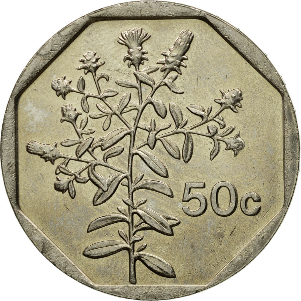 Moneta, Malta, 50 Cents, 2001, British Royal Mint, BB, Rame-nichel, KM:98